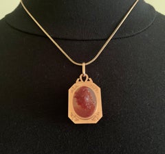 Antique Etruscan Revival Luigi Rosi 18K Rose Gold Sardonyx Achilles Cameo Locket