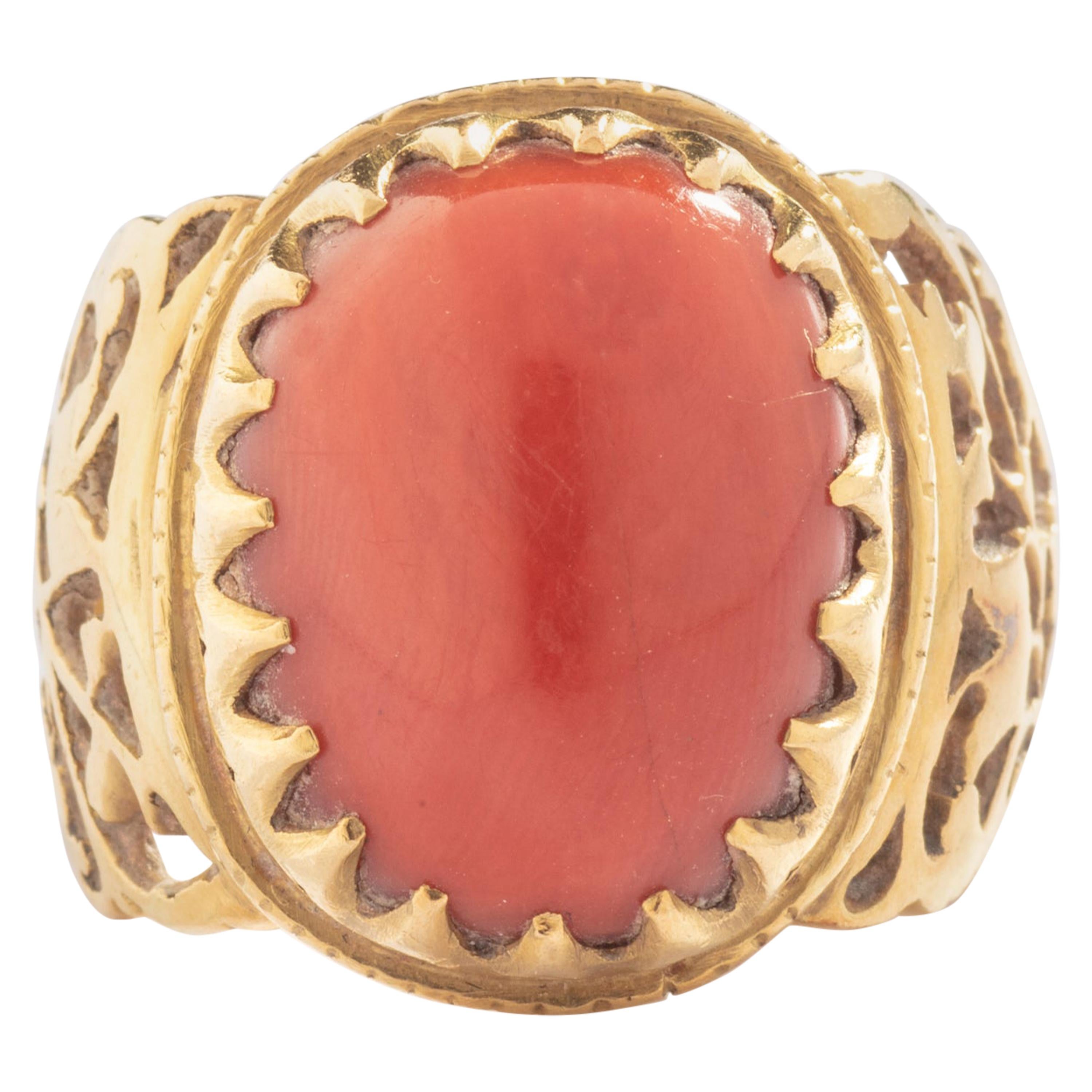 Antique Etruscan Revival Yellow Gold 18 Karat Ring For Sale