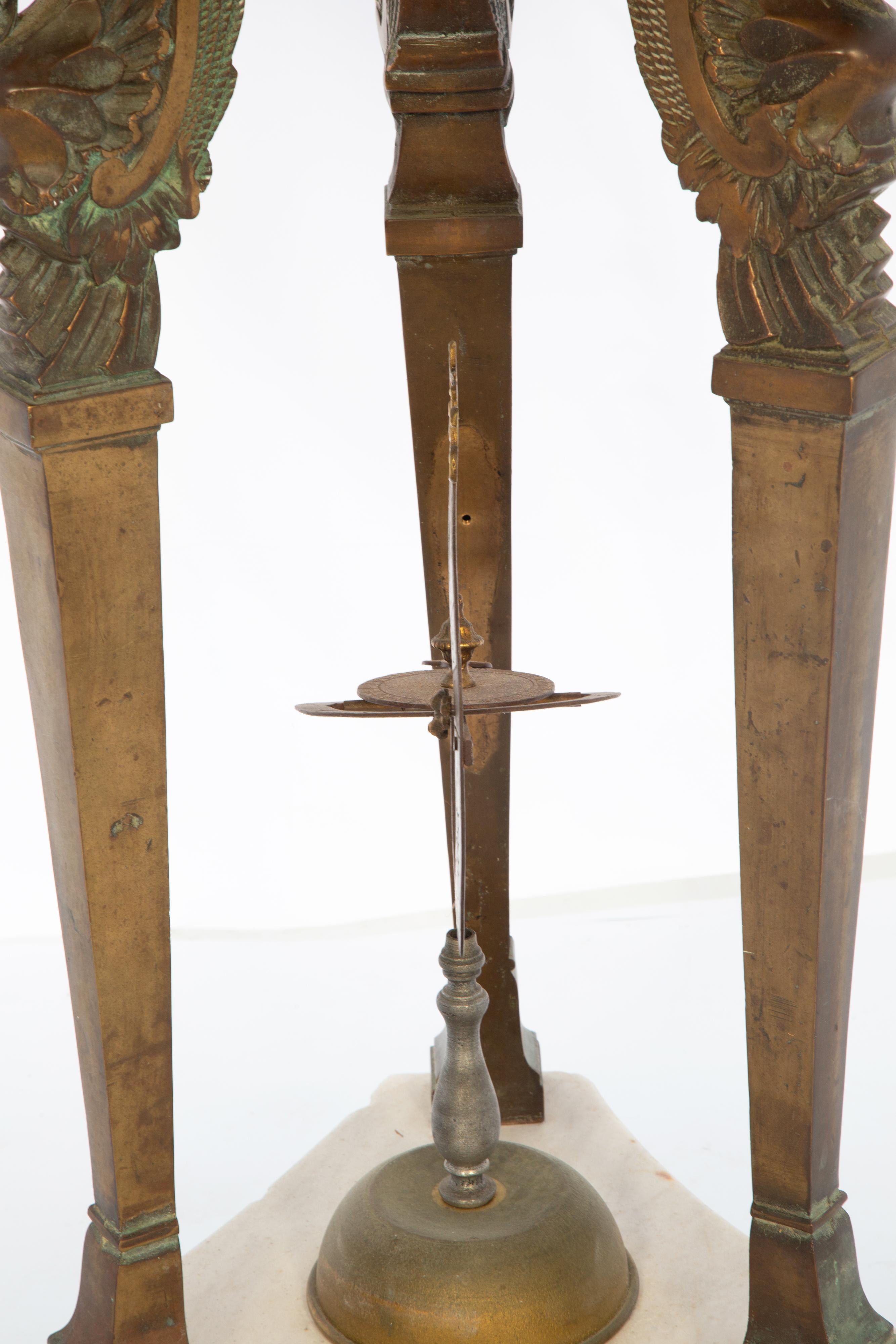 Neoclassical Antique Etruscan Style Table of Gilt Bronze and Marble For Sale
