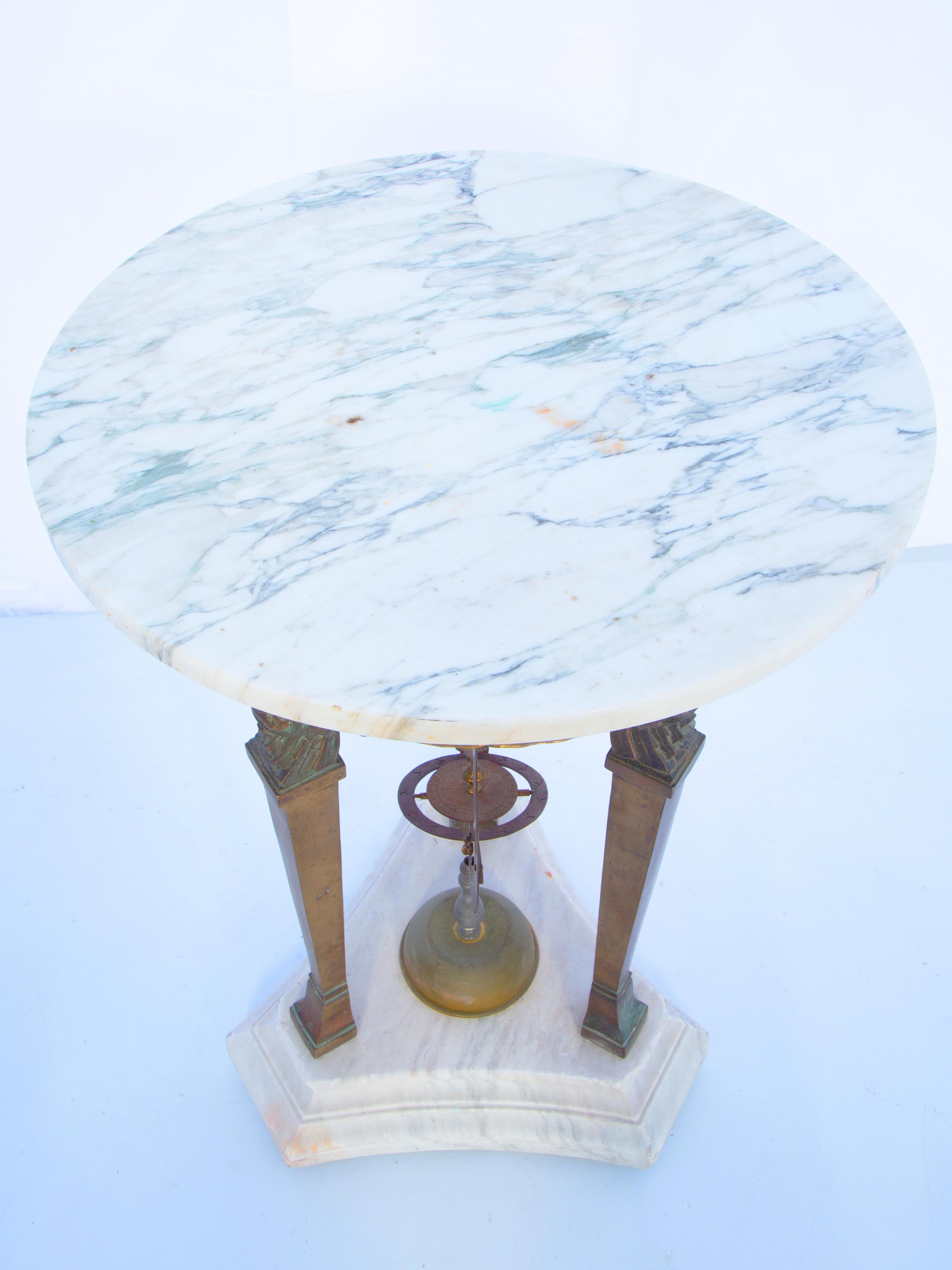 Antique Etruscan Style Table of Gilt Bronze and Marble For Sale 2