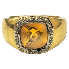 Anello antico europeo con citrino giallo da 4,90 carati Unisex