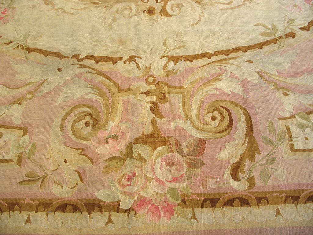Wool 19th Century French Aubusson Carpet Napoleon III Period (10'10