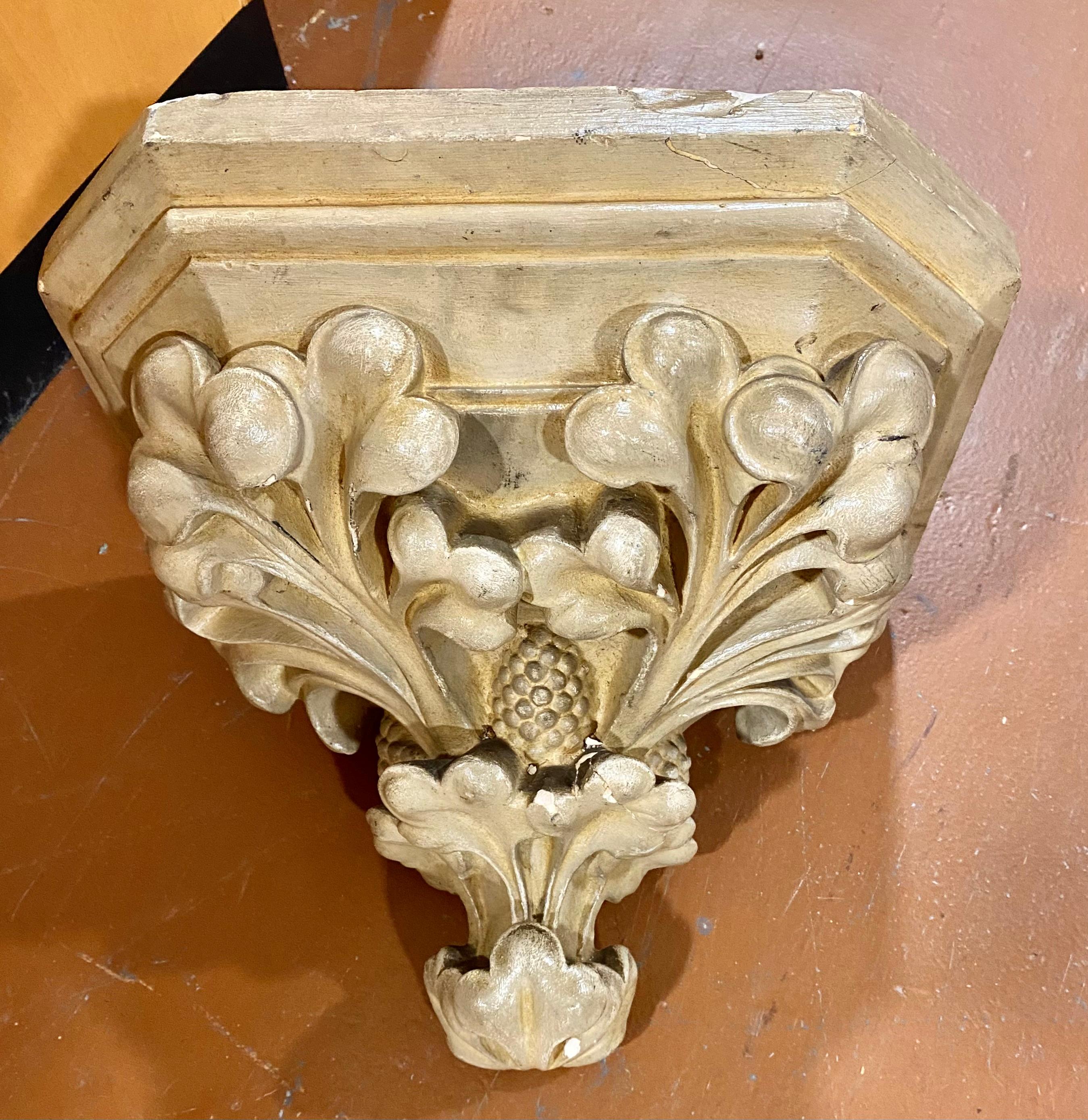 Antique European Architectural Plaster Corbel Wall Bracket 1