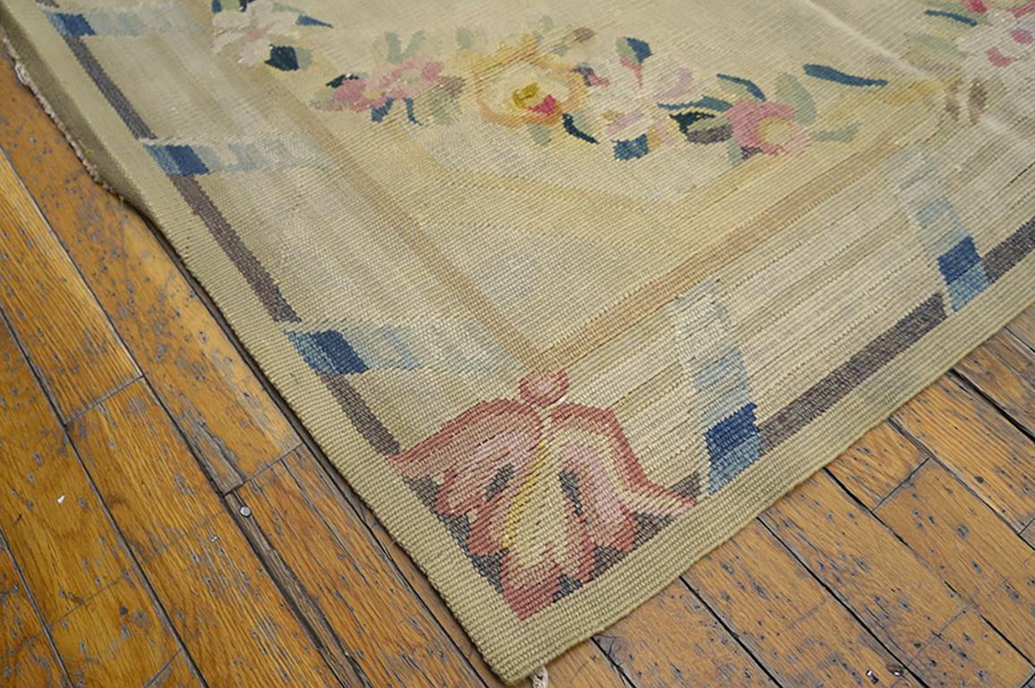 French Antique European Aubosson Rug For Sale