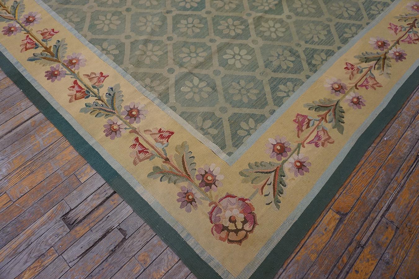 1920s French Aubusson Carpet in Empire Style ( 11'2