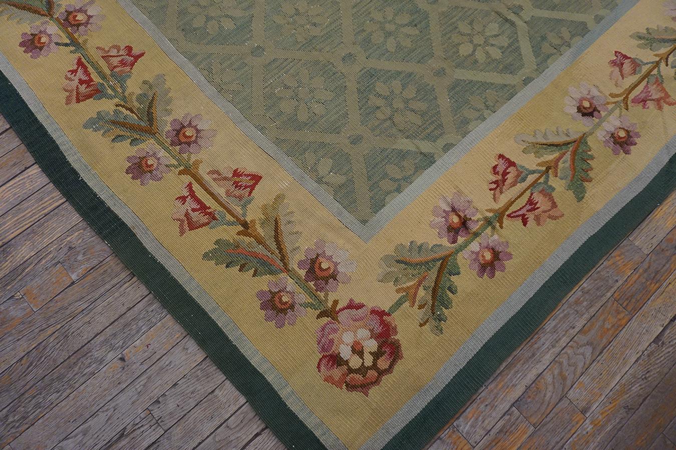 1920s French Aubusson Carpet in Empire Style ( 11'2