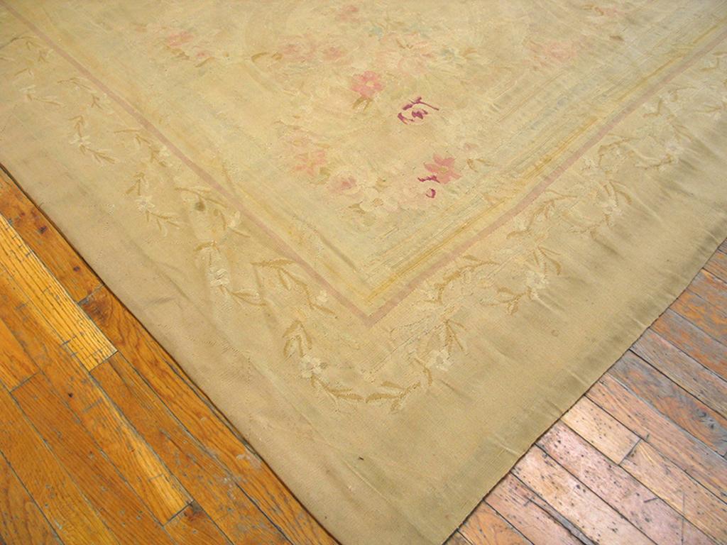 Tessuto a mano Tappeto Aubusson francese del XIX secolo ( 12' x 15'6