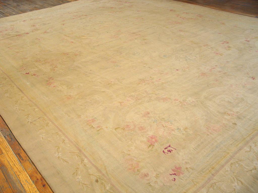 19th Century French Aubusson Carpet ( 12' x 15'6