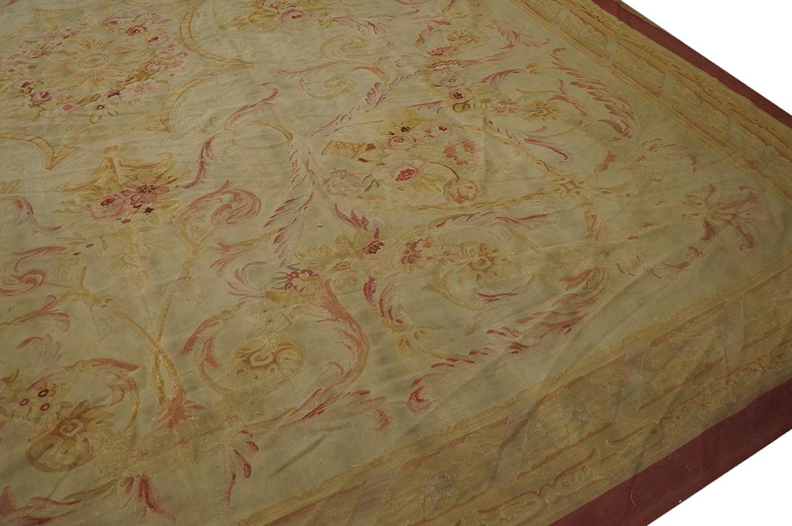 Late 19th Century 19th Century French Aubusson Carpet ( 13'6