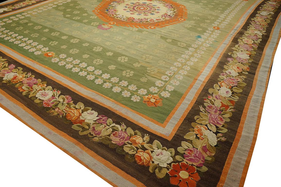 Hand-Knotted Early 19th Century French Empire Period Aubusson ( 13 6'' x 16'3'' - 410 x 495 ) For Sale