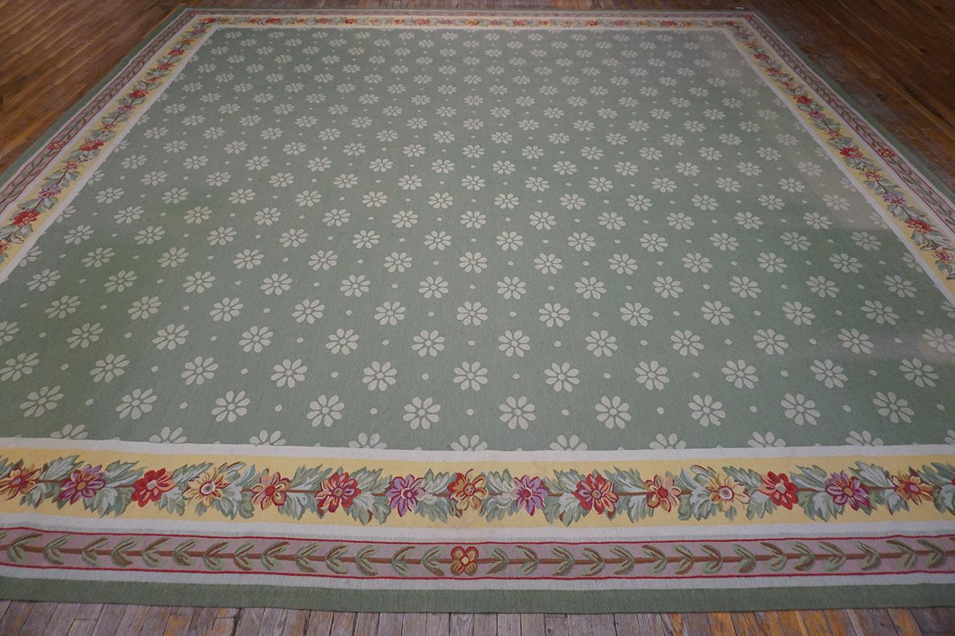 Wool Vintage 1980s Aubusson Carpet in Empire Style ( 15' x 15'4