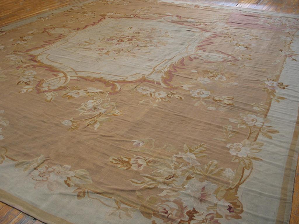 Late 19th Century 19th Century French Aubusson Carpet Napoleon III Period ( 15 x 18' - 457 x 548 ) For Sale