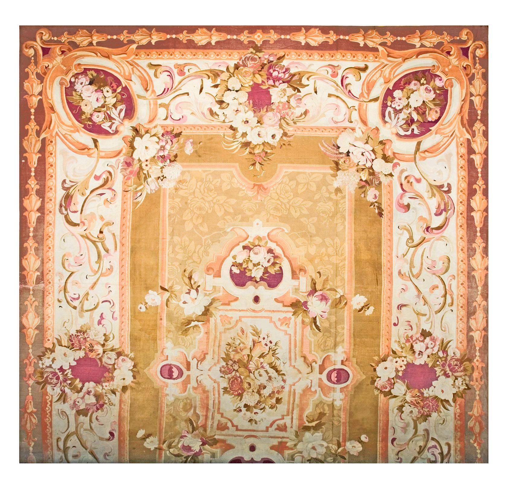 Tappeto Aubusson francese del XIX secolo, periodo Napoleone III 
15'6