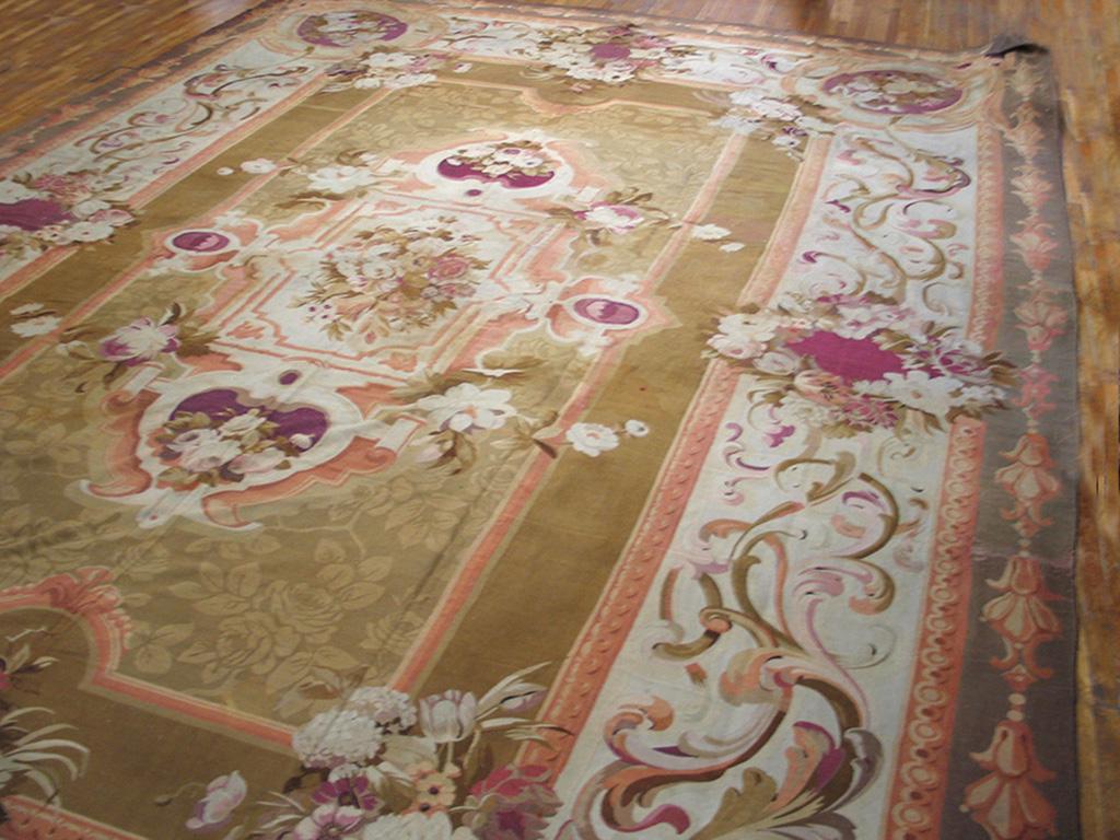 Hand-Woven 19th Century French Napoleon III Period Aubusson Carpet (15'6