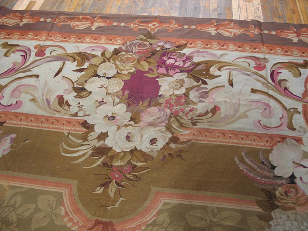 Tappeto Aubusson francese del XIX secolo del periodo Napoleone III (15'6