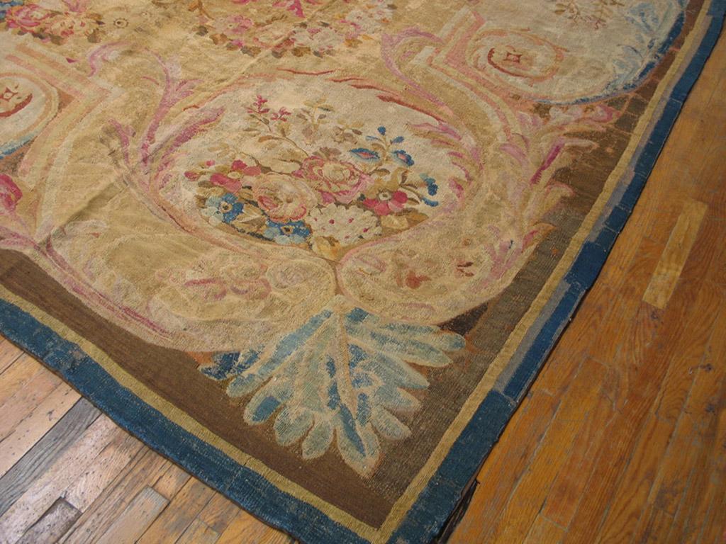 Hand-Woven 18th Century French Aubusson Louis XVI Period Carpet (15'8