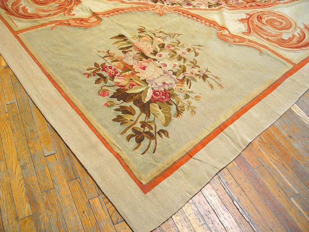 French Antique European Aubusson Rug For Sale