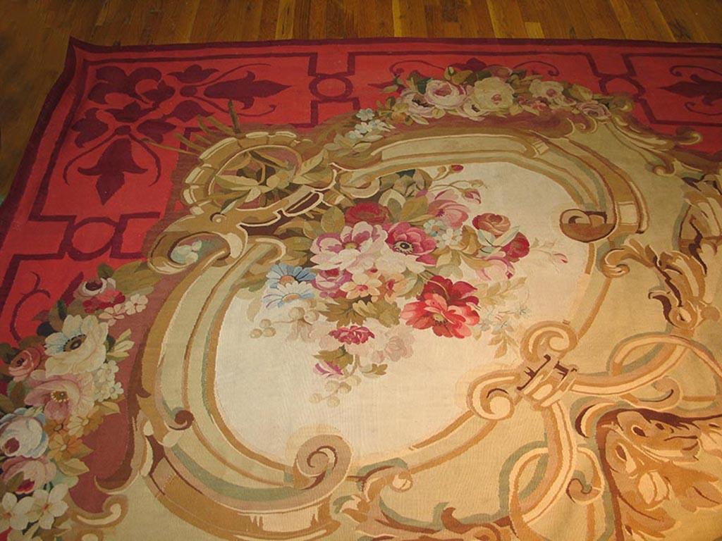 Hand-Woven 19th Century French Aubusson Carpet Napoleon III Period ( 18' x 27'-548 x 823 ) For Sale