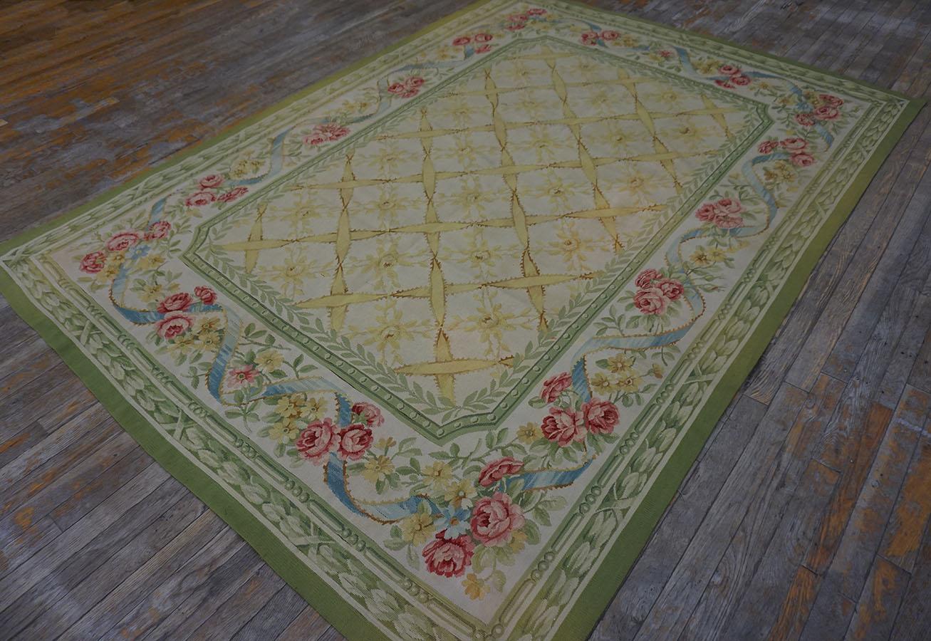 Hand-Woven Early 20th Century French Aubusson Carpet ( 6' x 8'3