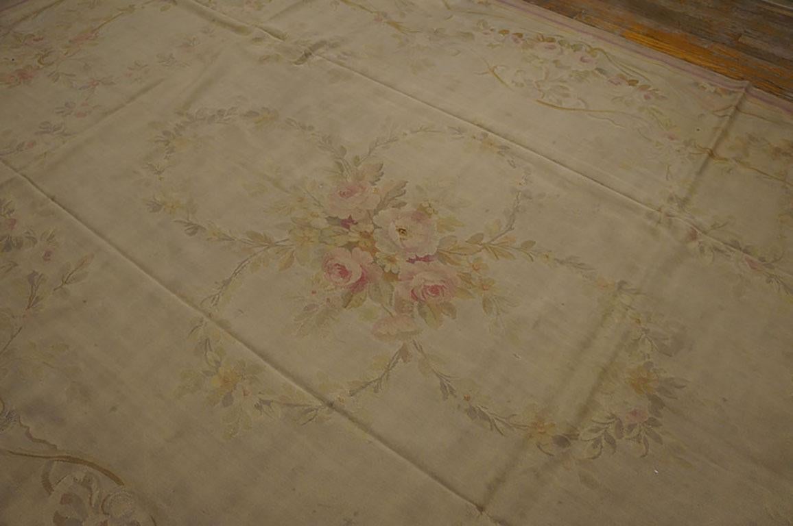 Early 20th Century Antique French Aubusson Carpet  For Sale