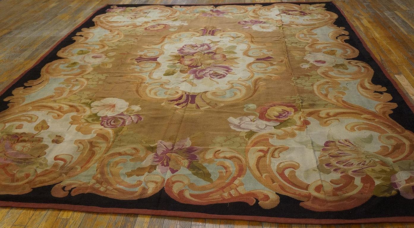 Antique European Aubusson rug, size: 8'10