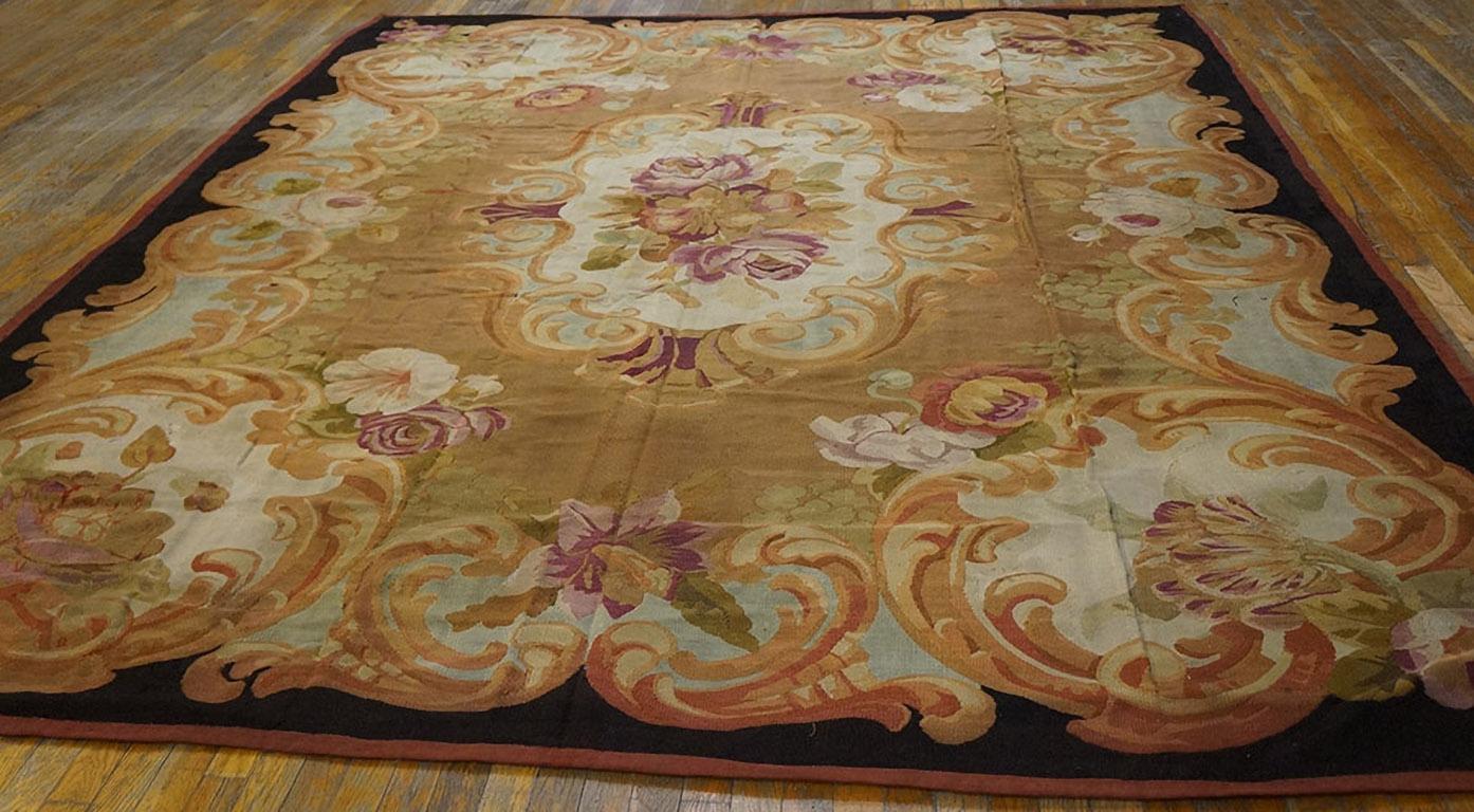 Tapis Aubusson européen ancien, taille : 8'10