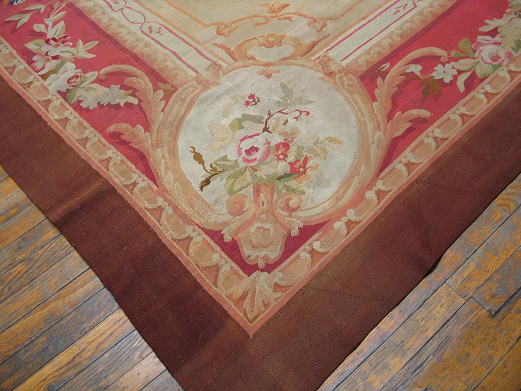 Late 19th Century French Aubusson Carpet ( 9'3