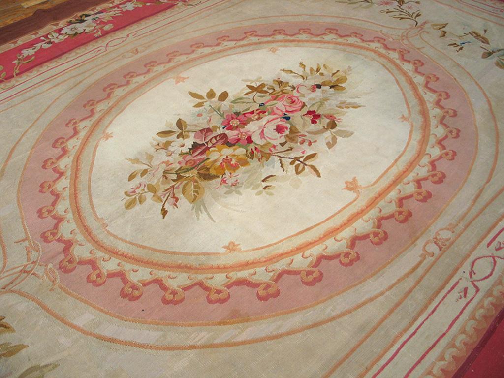 Late 19th Century French Aubusson Carpet ( 9'3