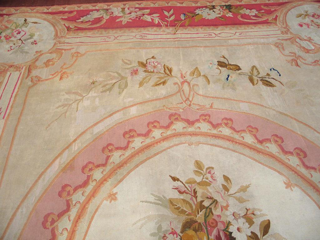 Late 19th Century French Aubusson Carpet ( 9'3