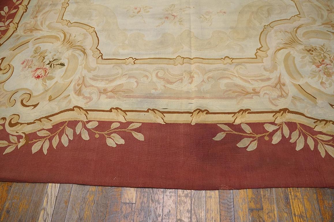 Late 19th Century French Aubusson Carpet ( 9'7