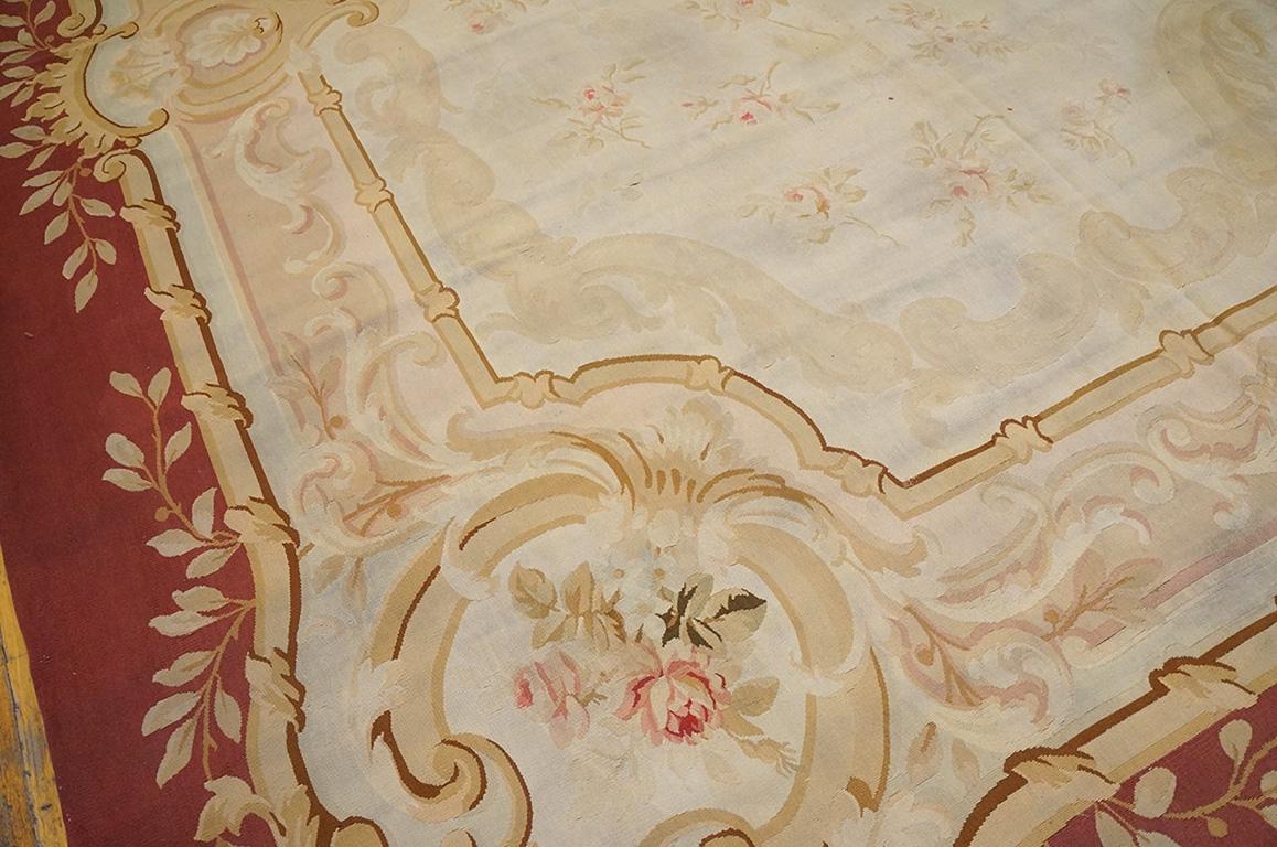 Late 19th Century French Aubusson Carpet ( 9'7