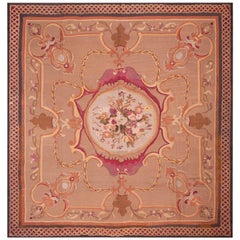 Antique French Aubusson Rug 8' 0" x 8' 0"