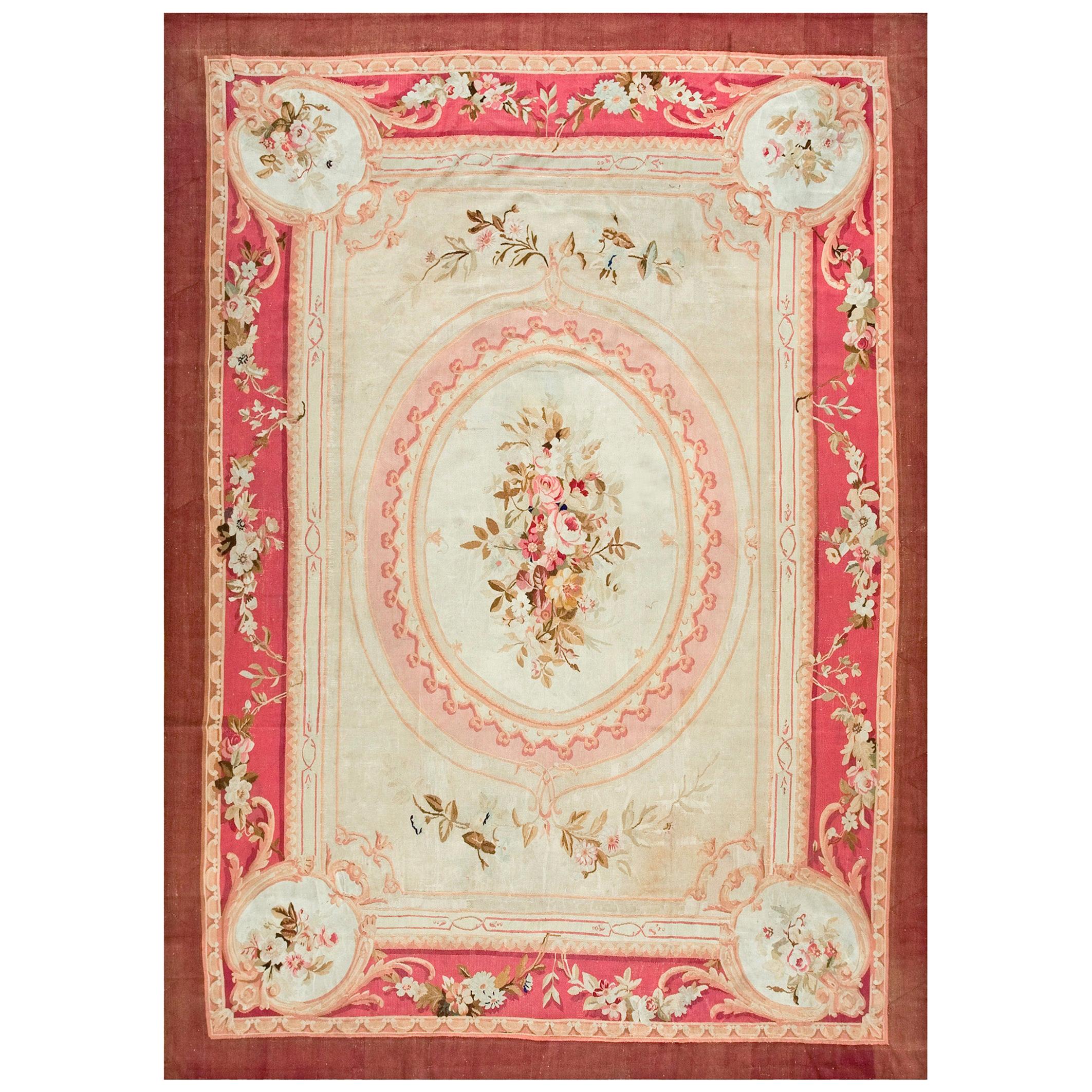 Late 19th Century French Aubusson Carpet ( 9'3" x 13' - 282 x 396 cm )