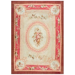 Antique Late 19th Century French Aubusson Carpet ( 9'3" x 13' - 282 x 396 cm )