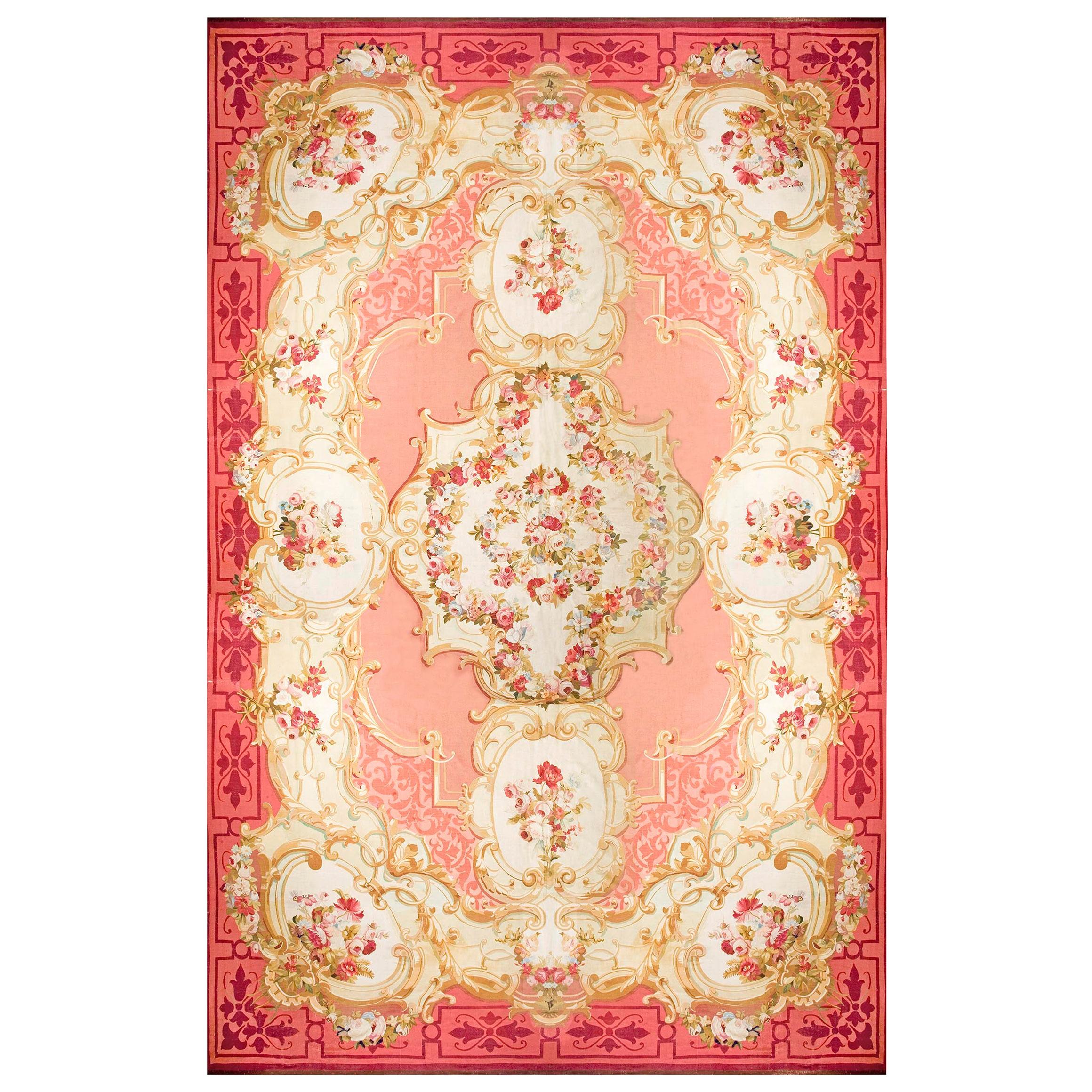 19th Century French Aubusson Carpet Napoleon III Period ( 18' x 27'-548 x 823 ) For Sale