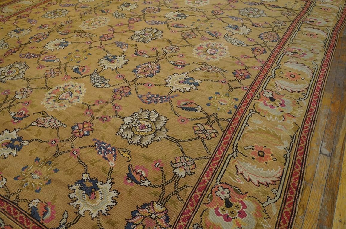 Wool Mid-18th Century English Axminster Carpet ( 12' x 14' - 366 x 427 ) For Sale