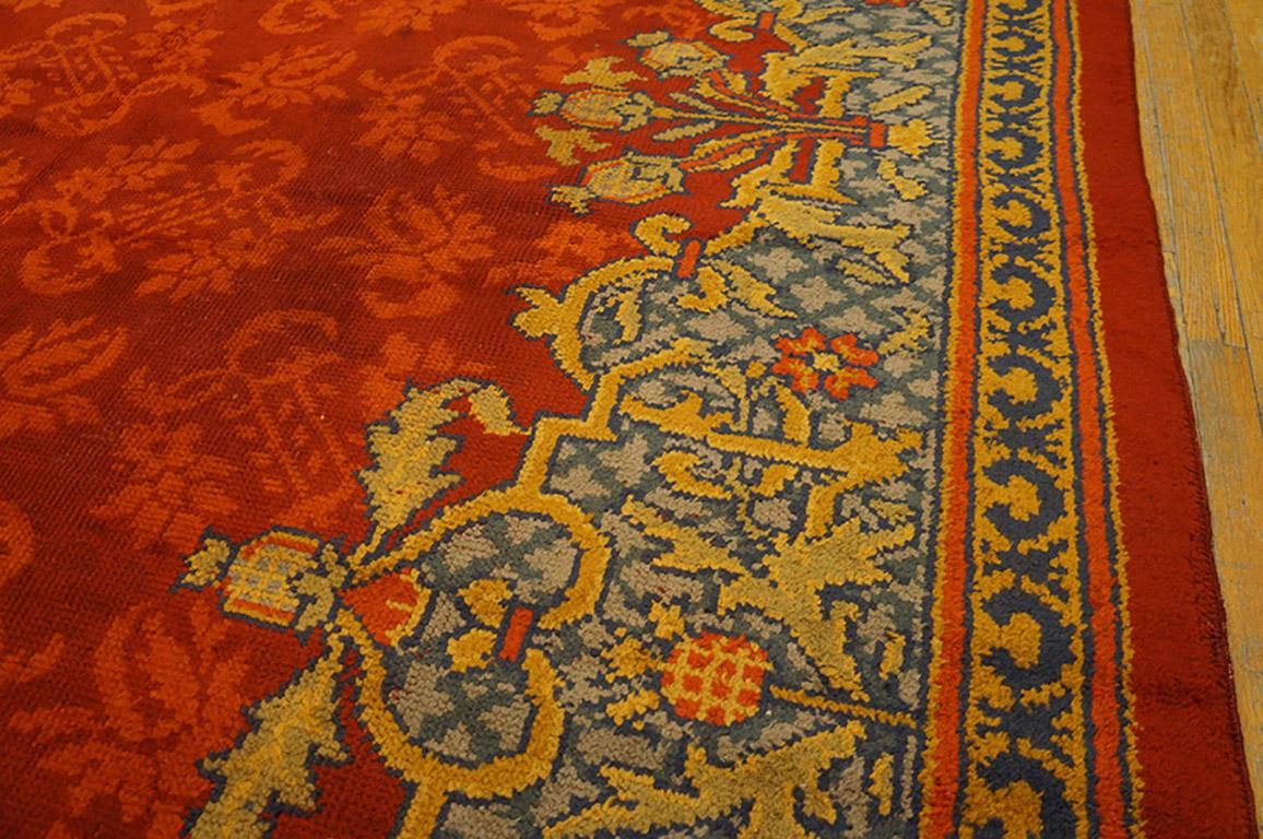 Wool Early 20th Century English Edwardian Axminster Carpet (13'8