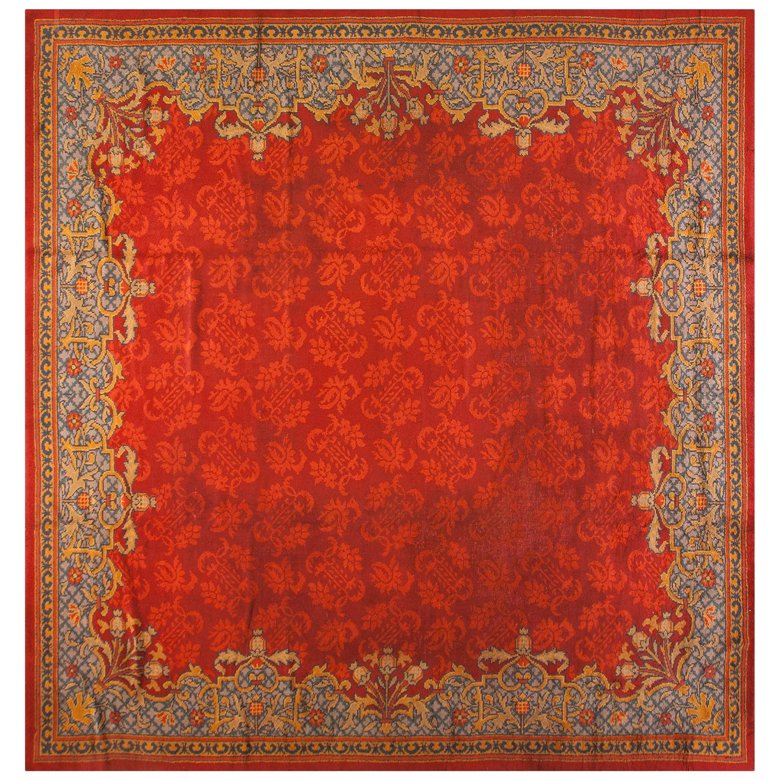 Early 20th Century English Edwardian Axminster Carpet (13'8" x 14' - 417 x 427) For Sale