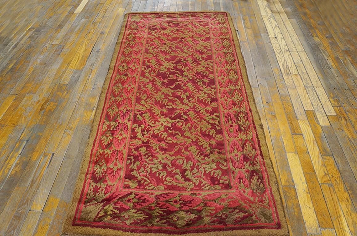Englischer Axminster-Teppich aus der Mitte des 19. Jahrhunderts ( 3' x 6'10