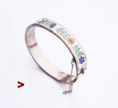 Bracelet européen antique émaux 830 Silver / 29gr