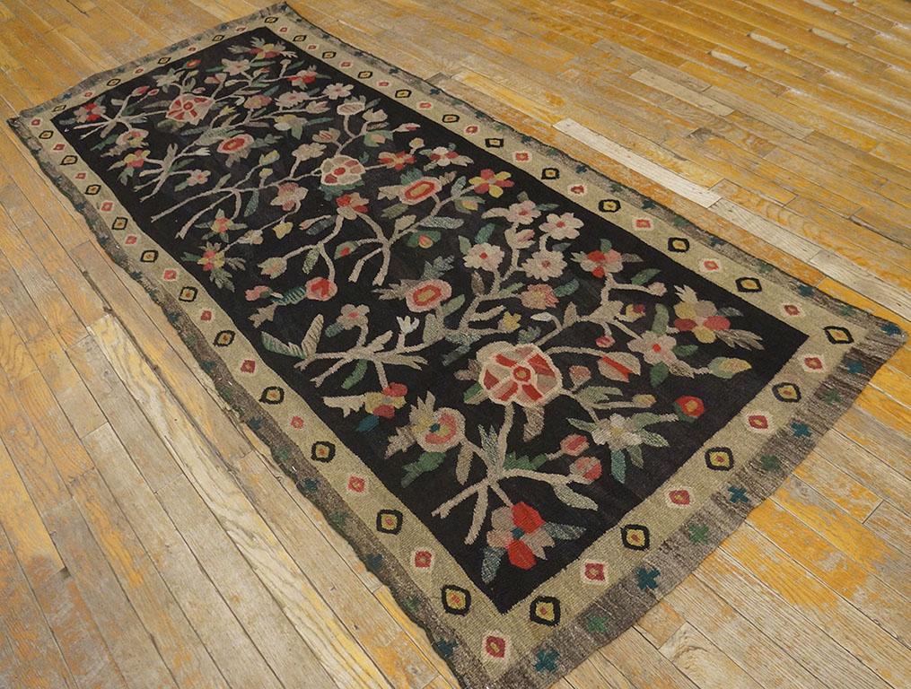 Hand-Woven Antique European Besserabian Rug 3' 0