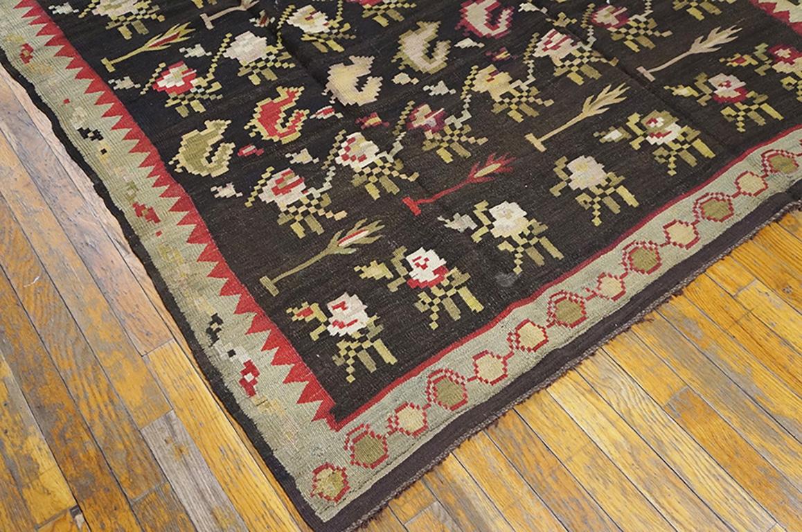 Hand-Woven 19th Century Besserabian Flat-Weave Dated 1871 ( 5' x 11'2