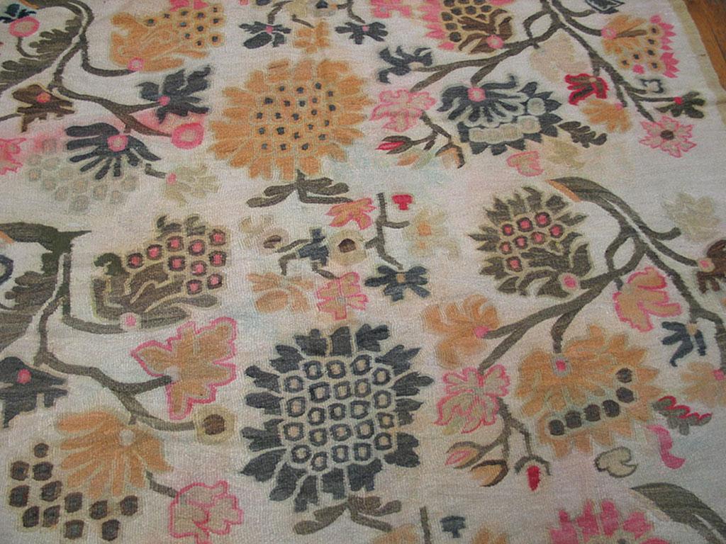Hand-Woven 19th Century Besserabian Flat-weave Carpet ( 5'10