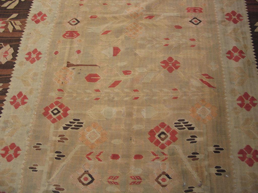 Hand-Knotted Early 20th Century Besserabian Flat-Weave ( 6'9