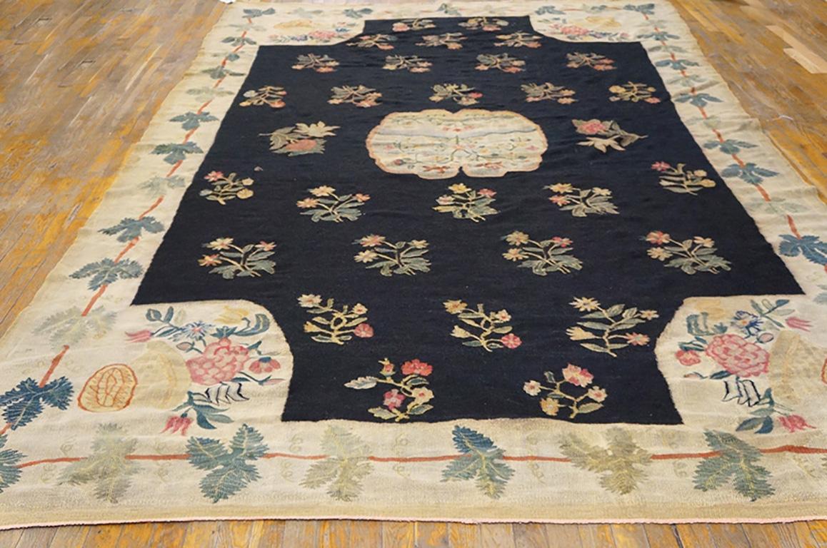 Hand-Woven 18th Century Bessarabian Flat-Weave Carpet ( 7'3