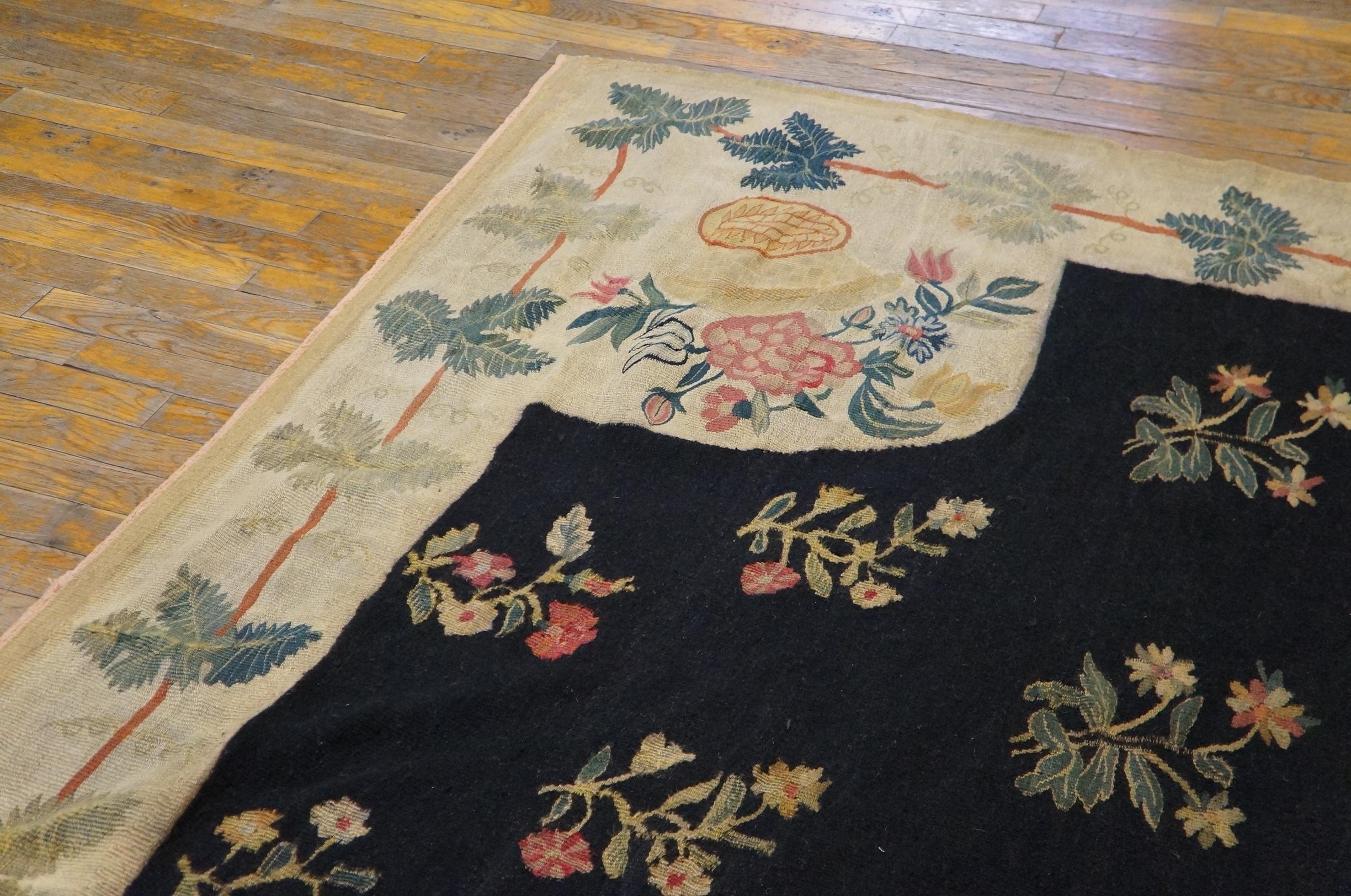 Wool 18th Century Bessarabian Flat-Weave Carpet ( 7'3