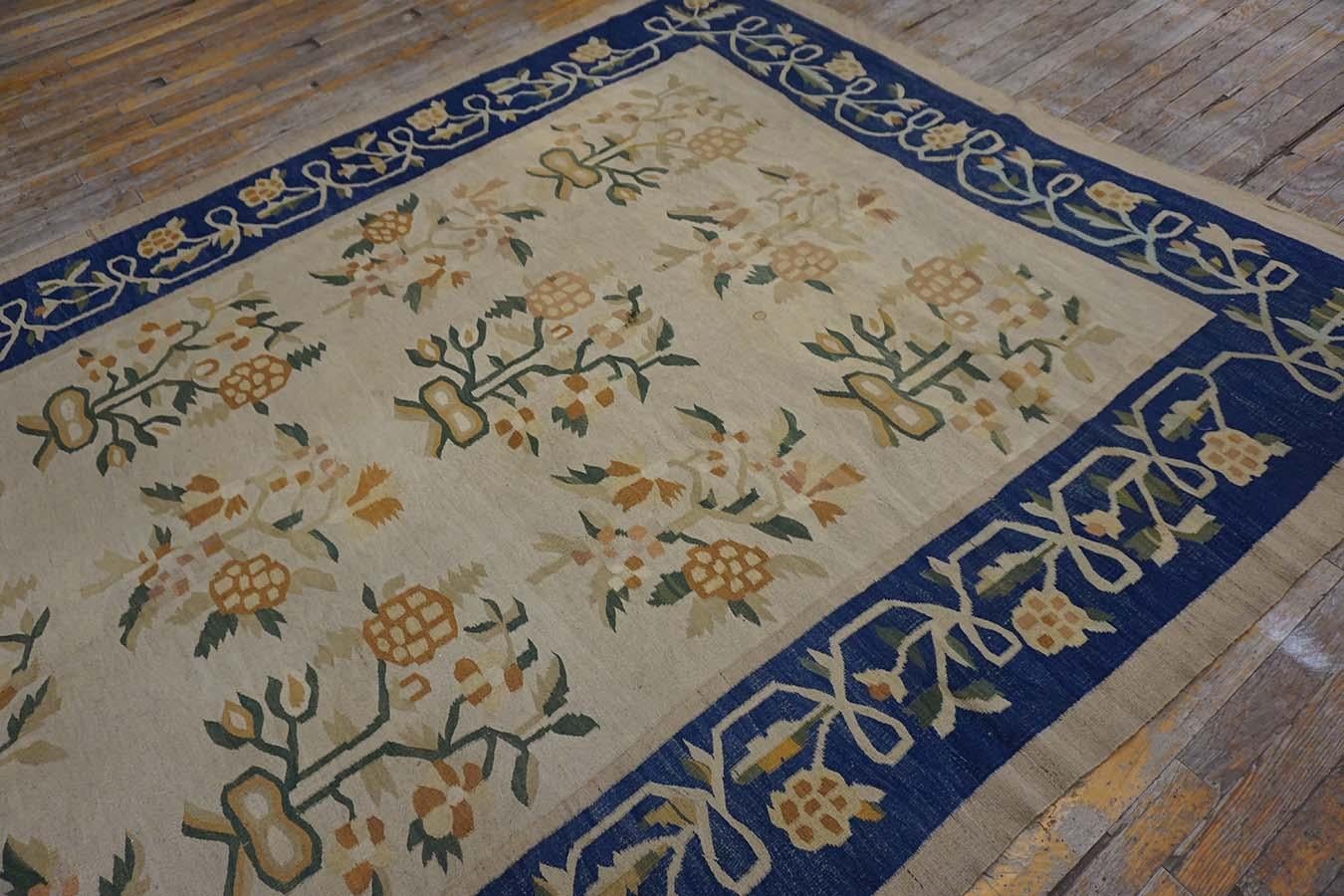 Hand-Woven Late 19th Century Besserabian Flat-Weave ( 6'3
