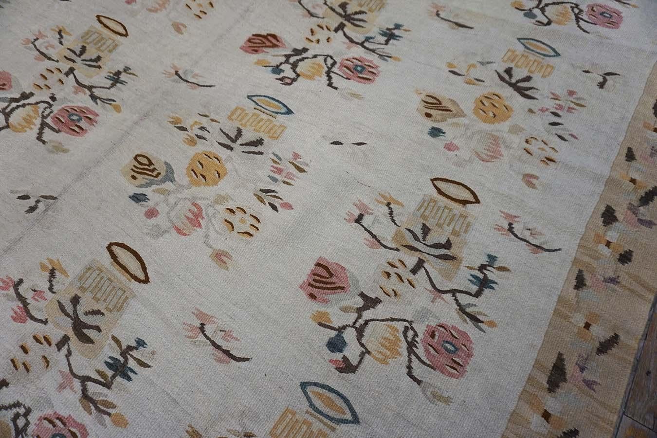 Wool Late 19th Century Besserabian Flat-Weave Carpet ( 7'6