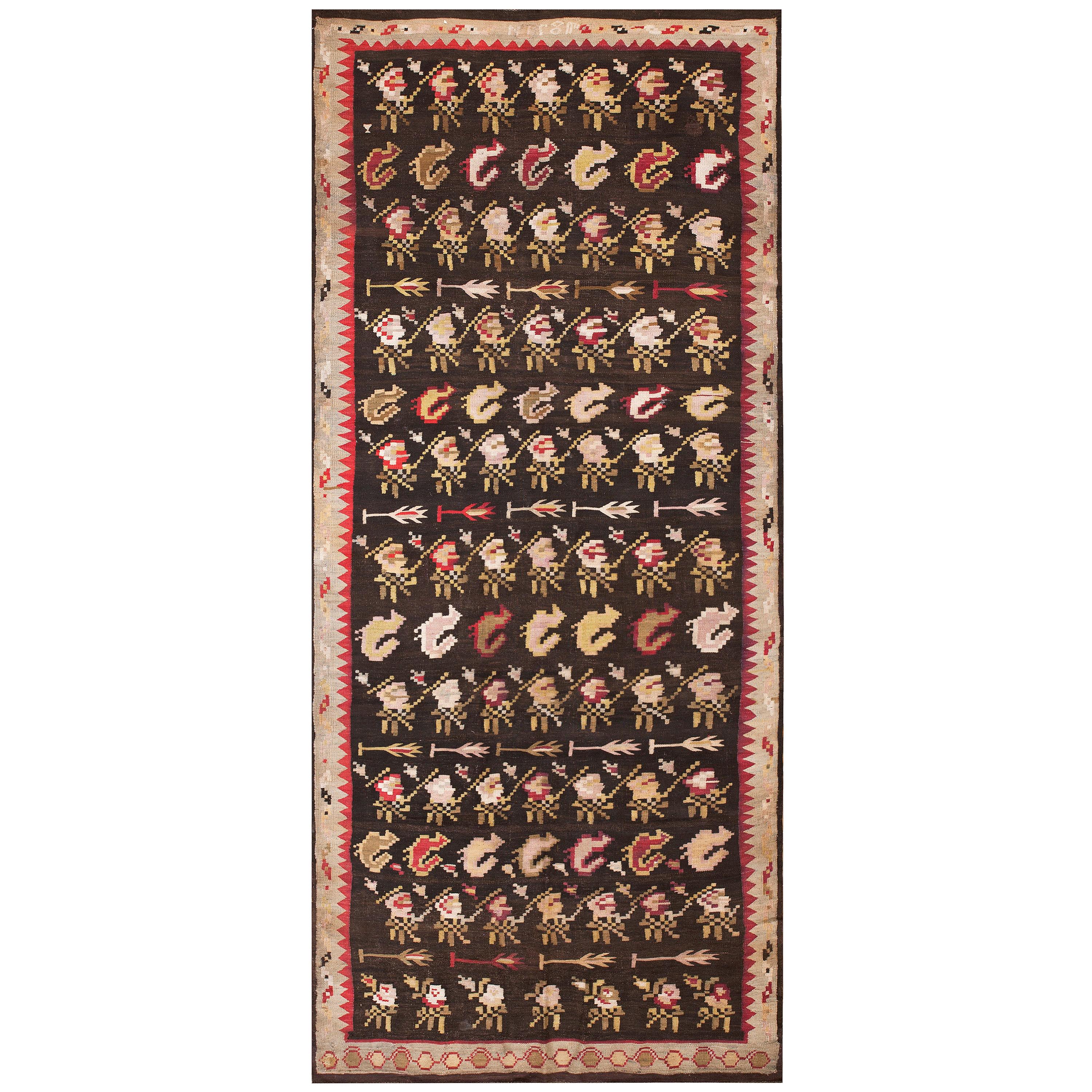 19th Century Besserabian Flat-Weave Dated 1871 ( 5' x 11'2" - 154 x 340 )