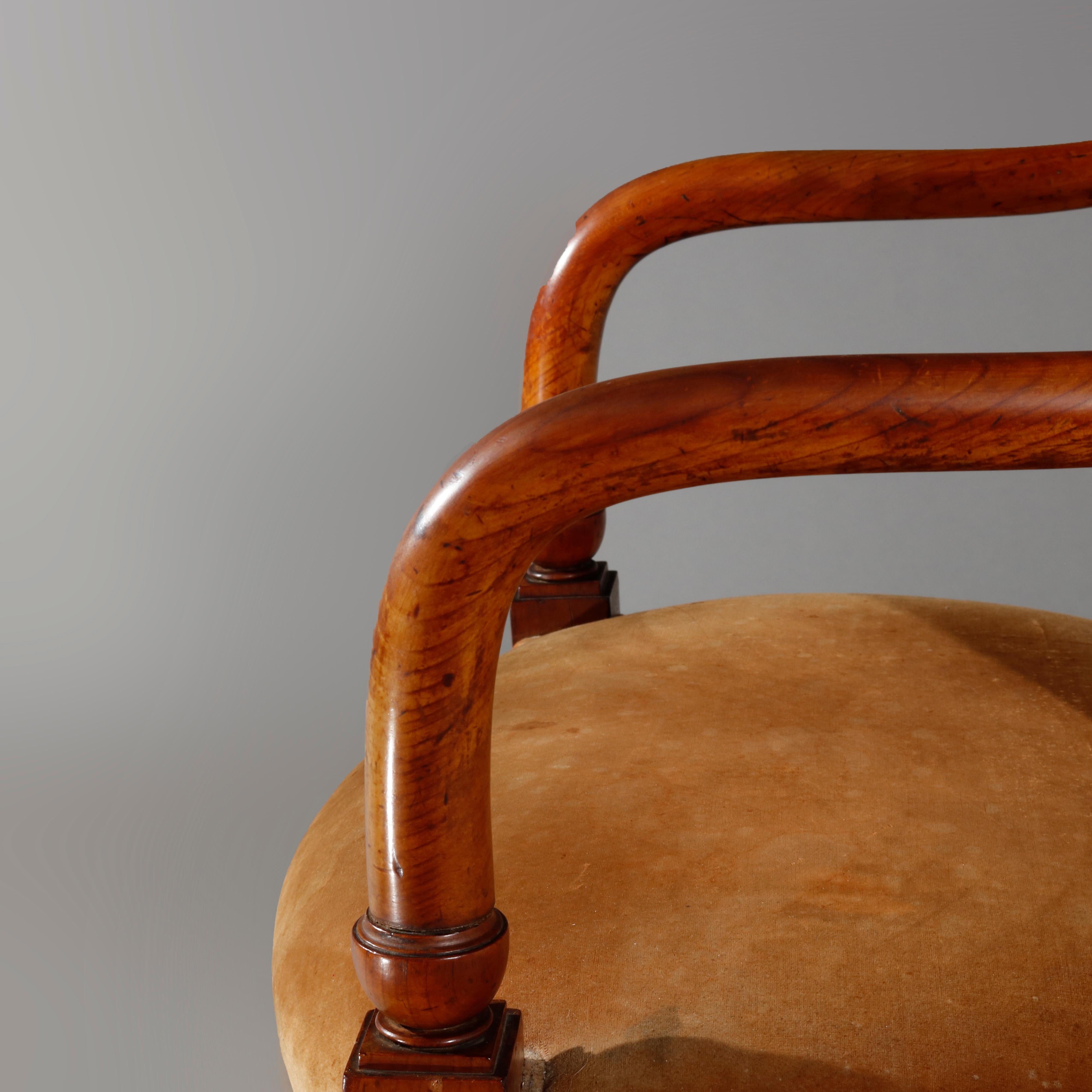 Antique European Biedermeier Walnut Armchair, circa 1820 1